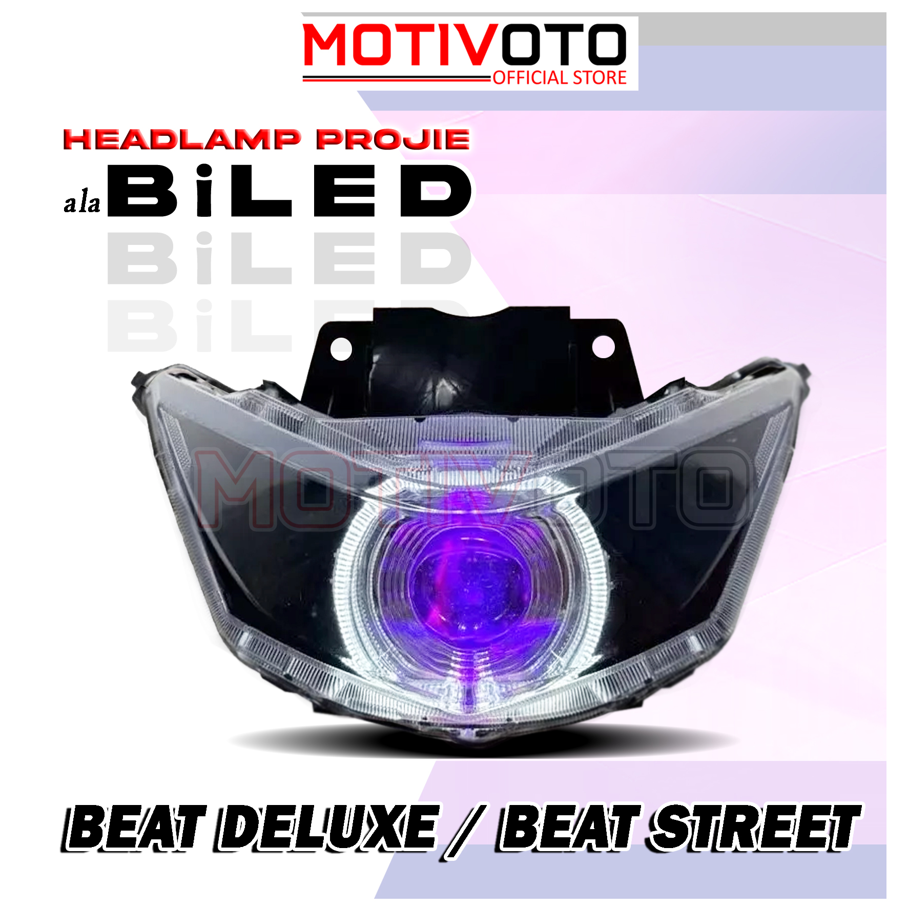Projie Ala Biled Bi-LED AES Beat Deluxe Street Gen 1 Reflektor Lampu Depan Honda Beat Deluxe Komplit Mika PNP Beat Street / Beat Deluxe Gen 1 K1A 2020-2024