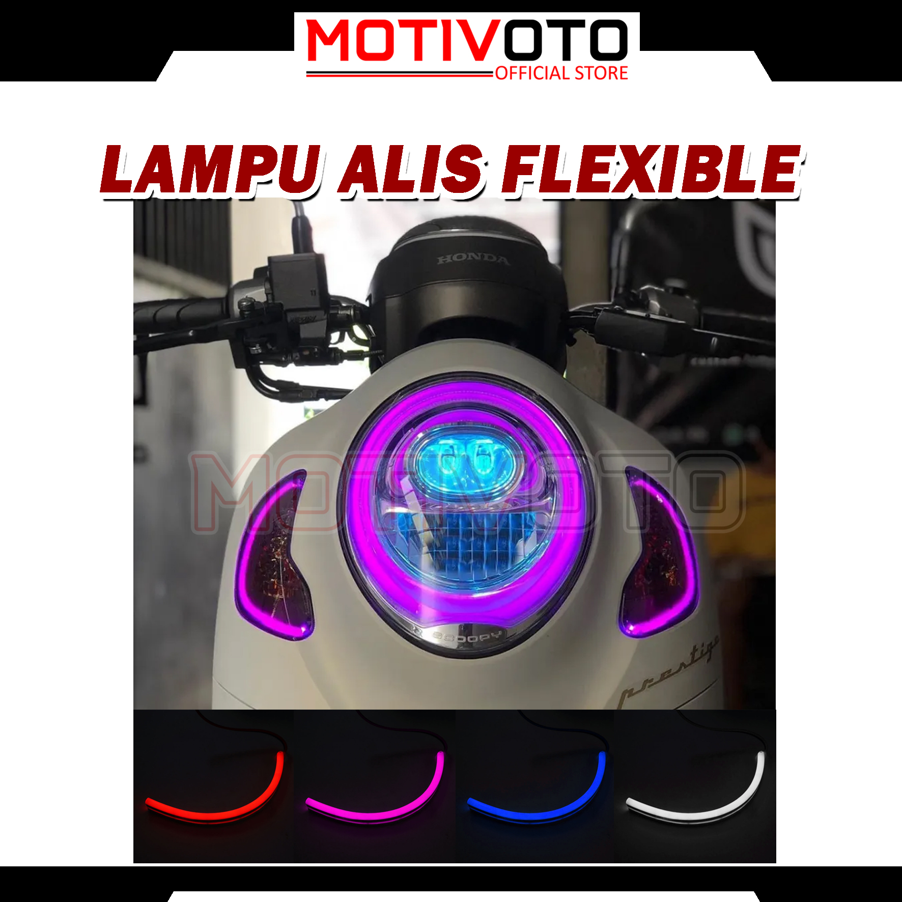 DRL Neon LED Lampu Alis Demon Senja Sein 15cm Motor Nmax Aerox 155 NVX Vario 150Fi Scoopy Beat ESP Mio M3 Xeon Scoopy New 2021 Aksesoris All Matic